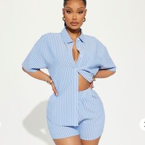 Two Piece Striped Matching Set